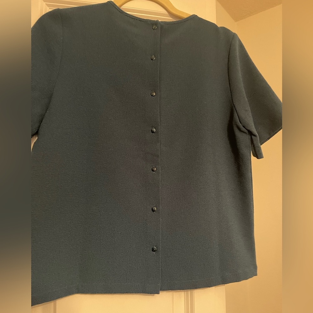 H & M lightweight reverse  button up top